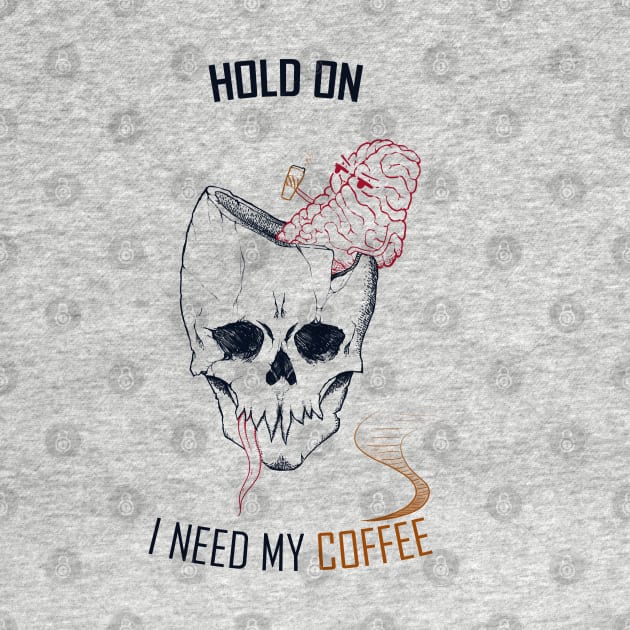 hold on, i need my coffee (line art only version) by Ghostlyboo